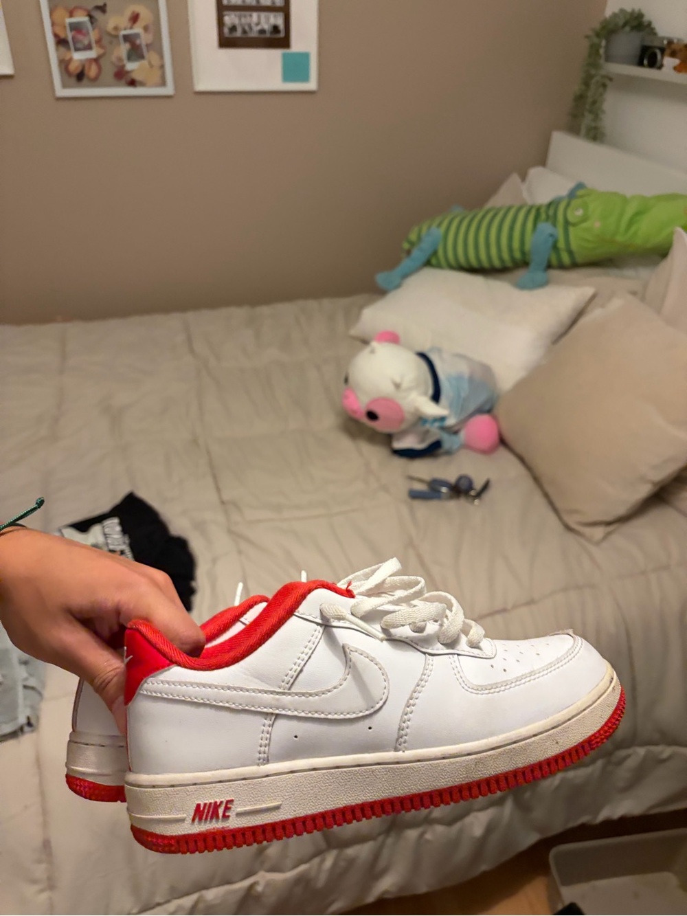 Nike Air Force One Red and White - 3Y